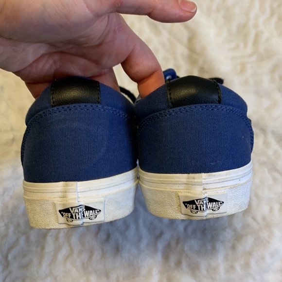 Vans Old Skool Canvas Low Skate Sneakers Navy Black Size 9.5 - Picture 8 of 11